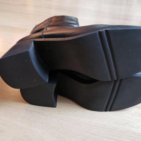 AJ Valenci Genuine Leather Black Comfort Ankle Boots Size 8 M Zipper - Picture 6 of 8